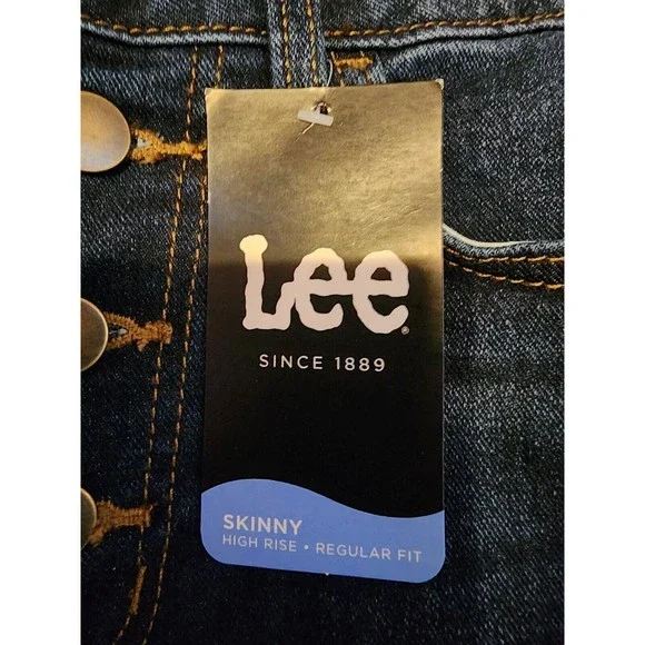 NWT Lee Riders Women Heritage High Rise Skinny Frayed Ankle Jean Vintage 6M NOS - Picture 2 of 5